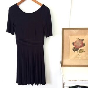 Vince Camuto Black Rayon Span Ruched Waist Dress Sz 4